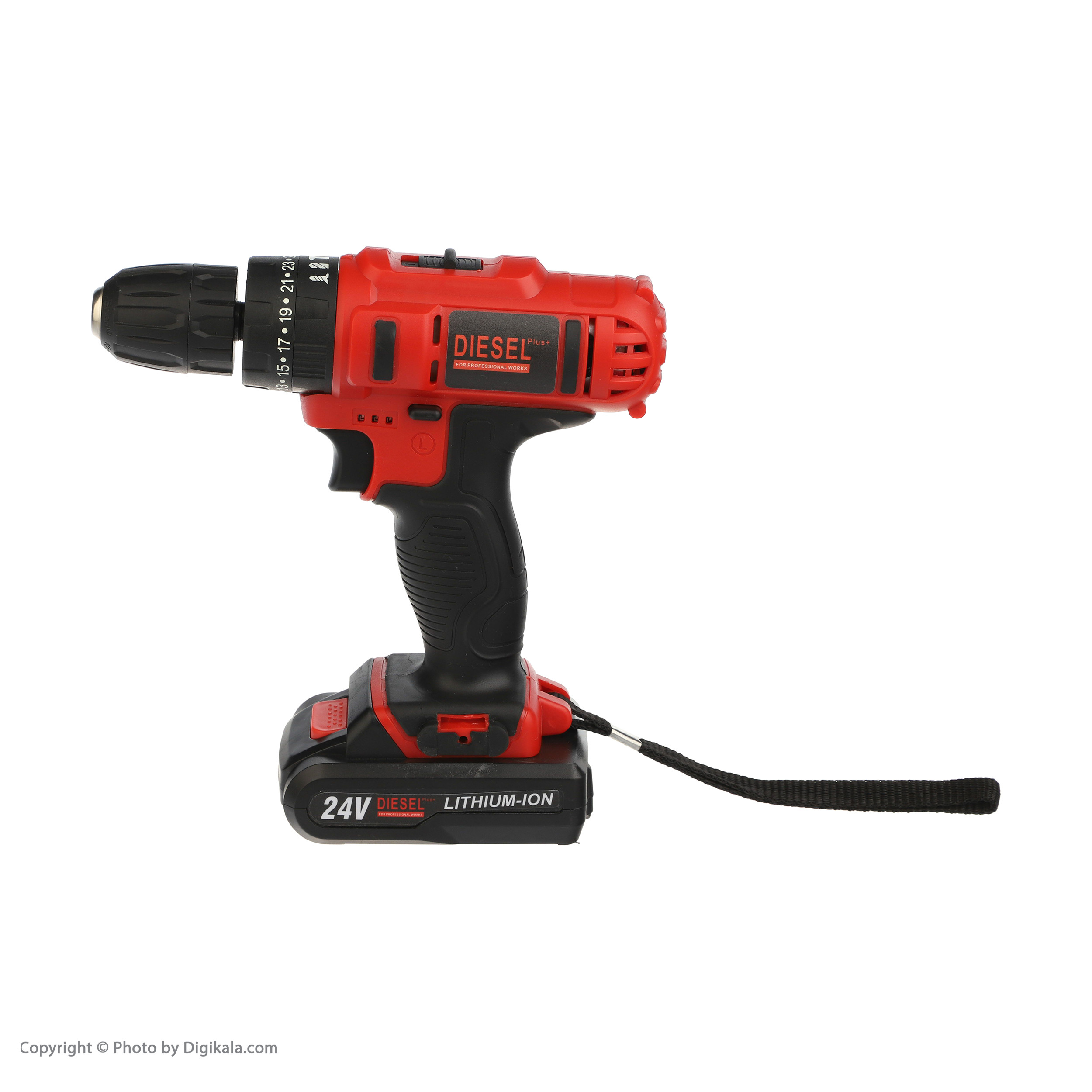 مجموعه 26 عددی دریل پیچ گوشتی چکشی شارژی دیزل پلاس مدل 24003