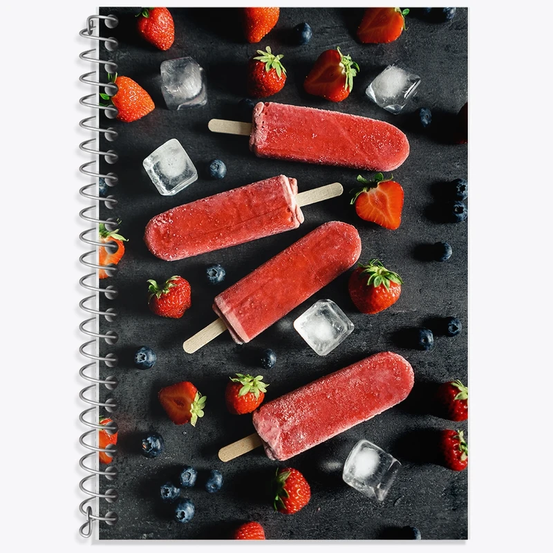 دفتر زبان 50 برگ خندالو مدل سه خط طرح بستنی کد F268