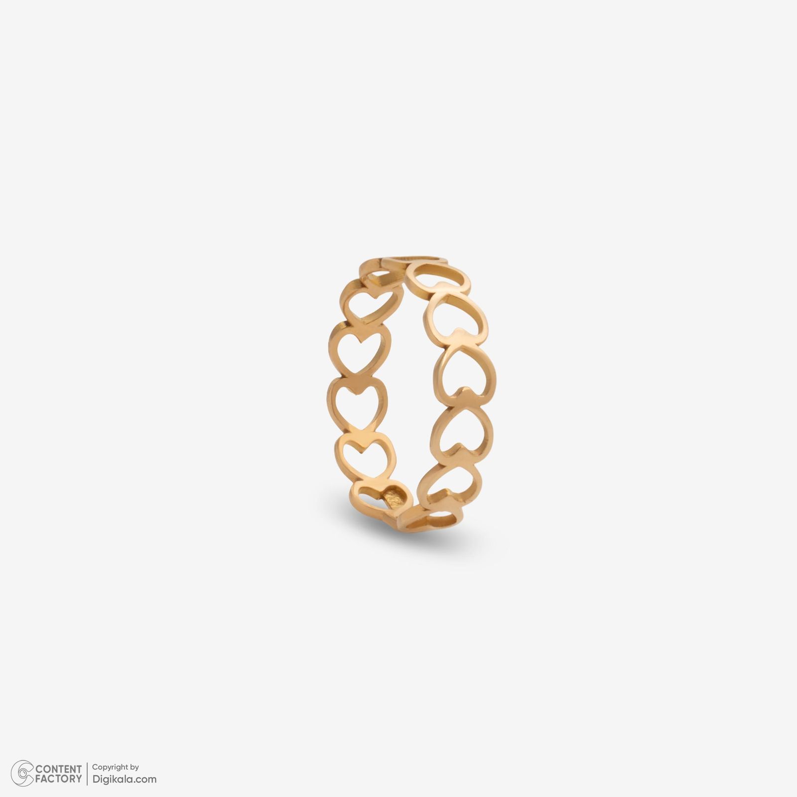 انگشتر طلا 18 عیار زنانه حافا گلد مدل قلب کد r014 سایز 53 - - 6