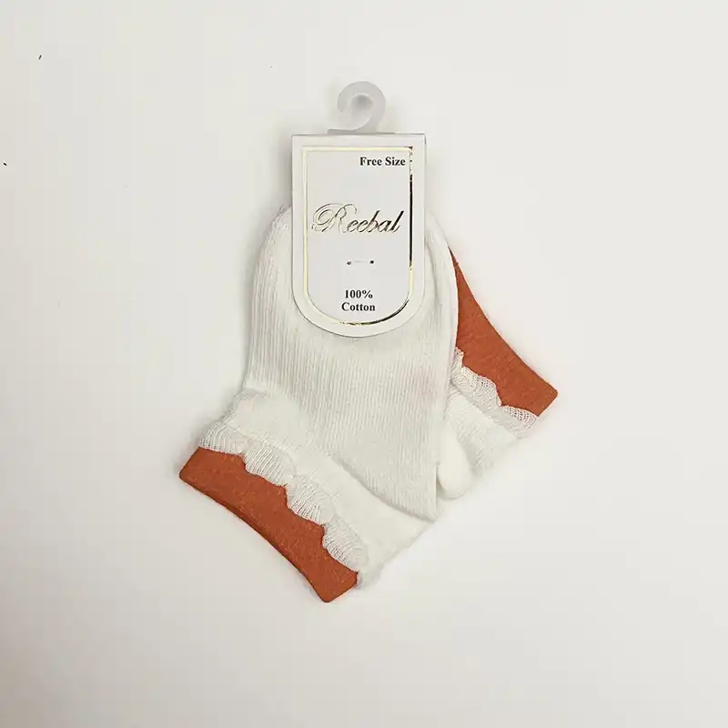 جوراب بچگانه مدل ساده لبه چین چین بسته 2 عددی