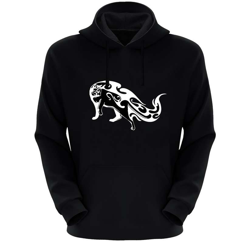 هودی مردانه مدل گربه S116 رنگ مشکی