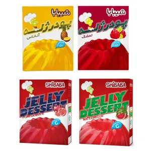 پودر ژله انار و هندوانه و تمشک و آناناس شیبابا -100 گرم مجموعه 4 عددی