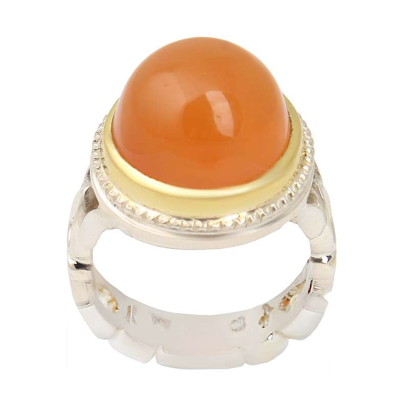 انگشتر نقره مردانه بازرگانی میلادی مدل سنگ عقیق یمانی کهنه کد AM_2327