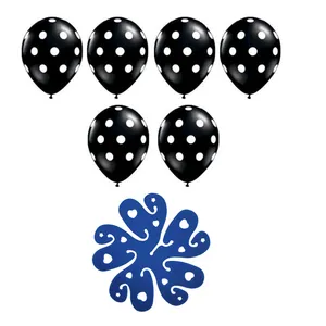 بادکنک مدل گل خالدار کد ba20 مجموعه 6 عددی به همراه استند