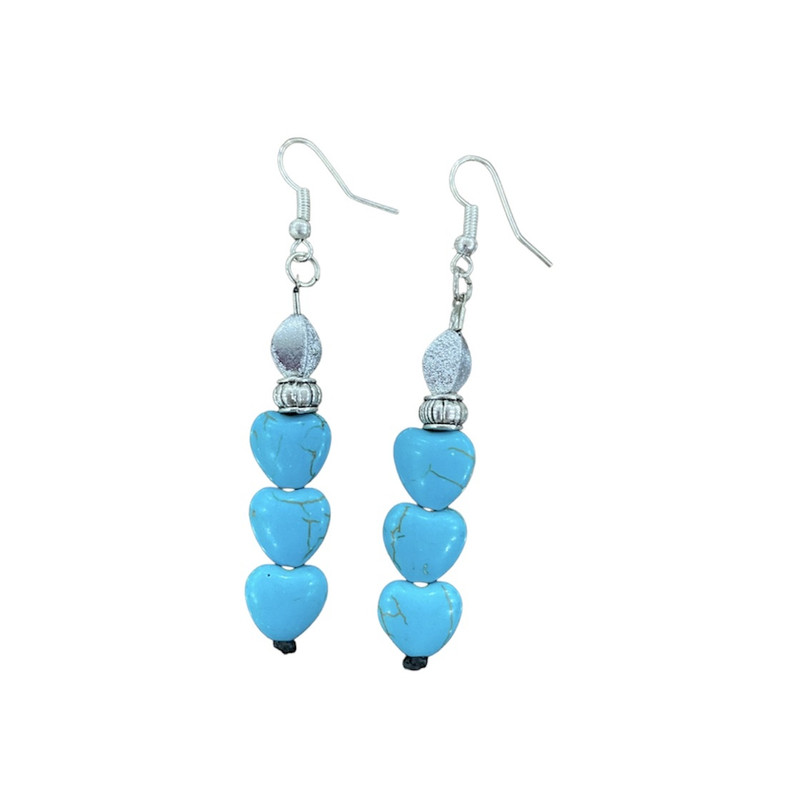 گوشواره دخترانه مدل سنگ فیروزه گوشواره دخترانه مدل سنگ فیروزه