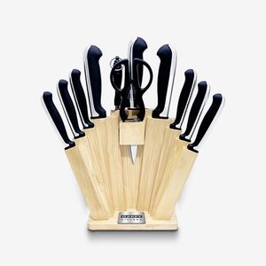 سرویس چاقو 11 پارچه با تیغه استیل و با دسته استیل و باکالیت هپی کیچن مدل Stone Knife 11