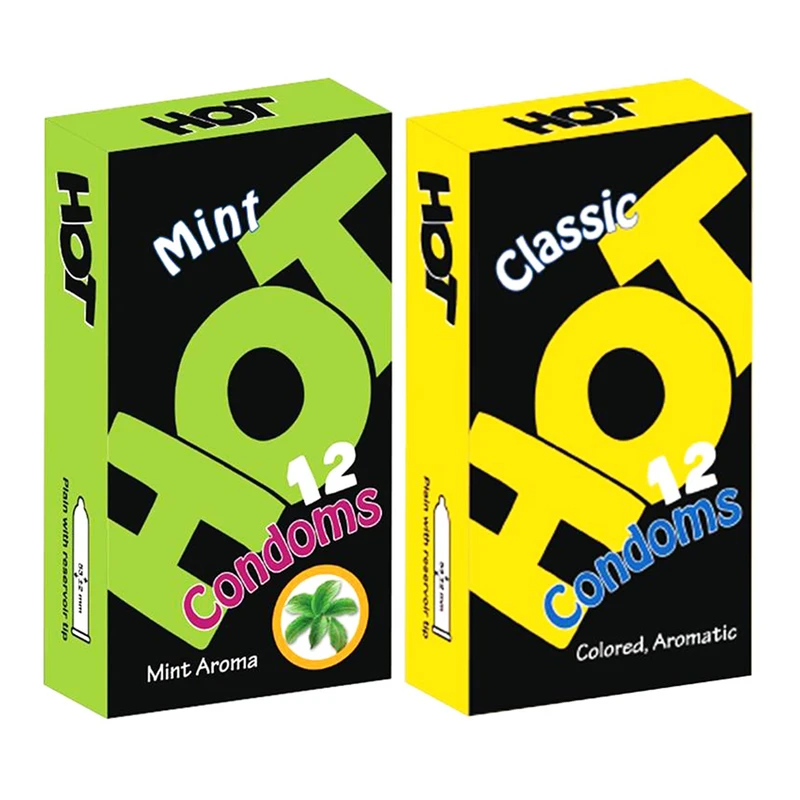 کاندوم هات مدل Mint بسته 12 عددی به همراه کاندوم هات مدل Classic Aromatic بسته 12 عددی