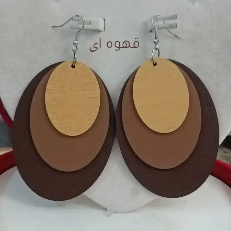 گوشواره زنانه مدل چوبی