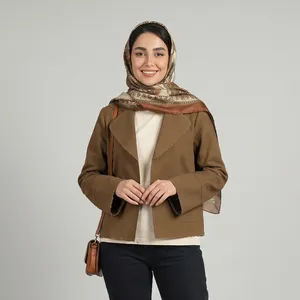کت رسمی زنانه تیلا مدل برش خام لبه ریش دار