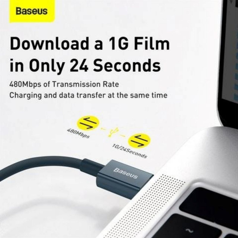 کابل تبدیل USB-C به لایتنینگ بیسوس مدل CAYS001903 طول 1 متر