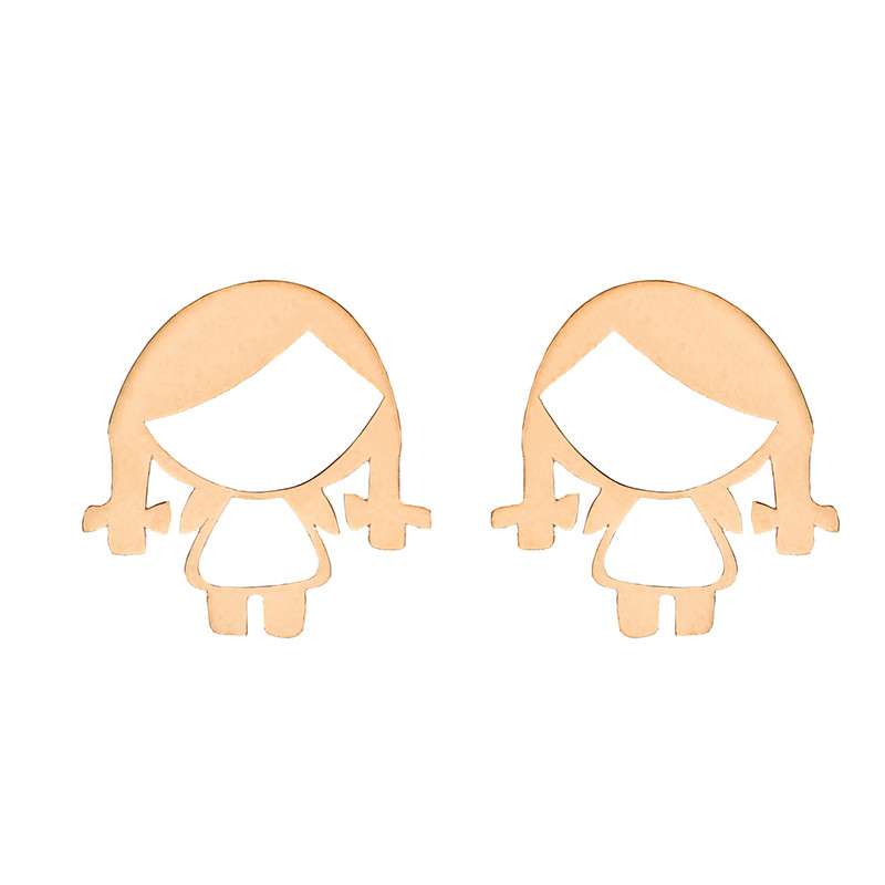 گوشواره طلا 18 عیار زنانه الن نار مدل دختر بچه N5060 گوشواره طلا 18 عیار زنانه الن نار مدل دختر بچه N5060