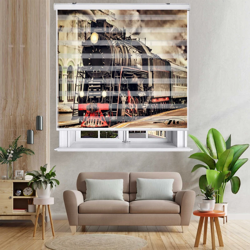 پرده زبرا زیو کد OV 7022 سایز 150x150 سانتی متر