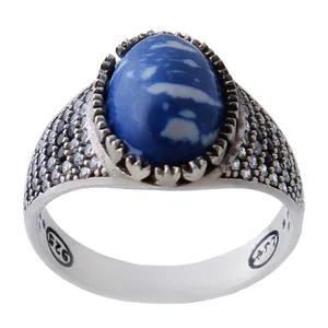  انگشتر نقره زنانه بازرگانی میلادی مدل عقیق کد AW_461