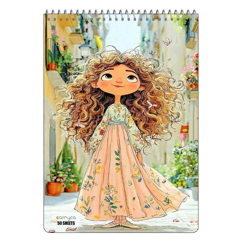 دفتر نقاشی 50 برگ سیمی کارنیکا طرح دخترانه کیوت Girly Cute کد 57020