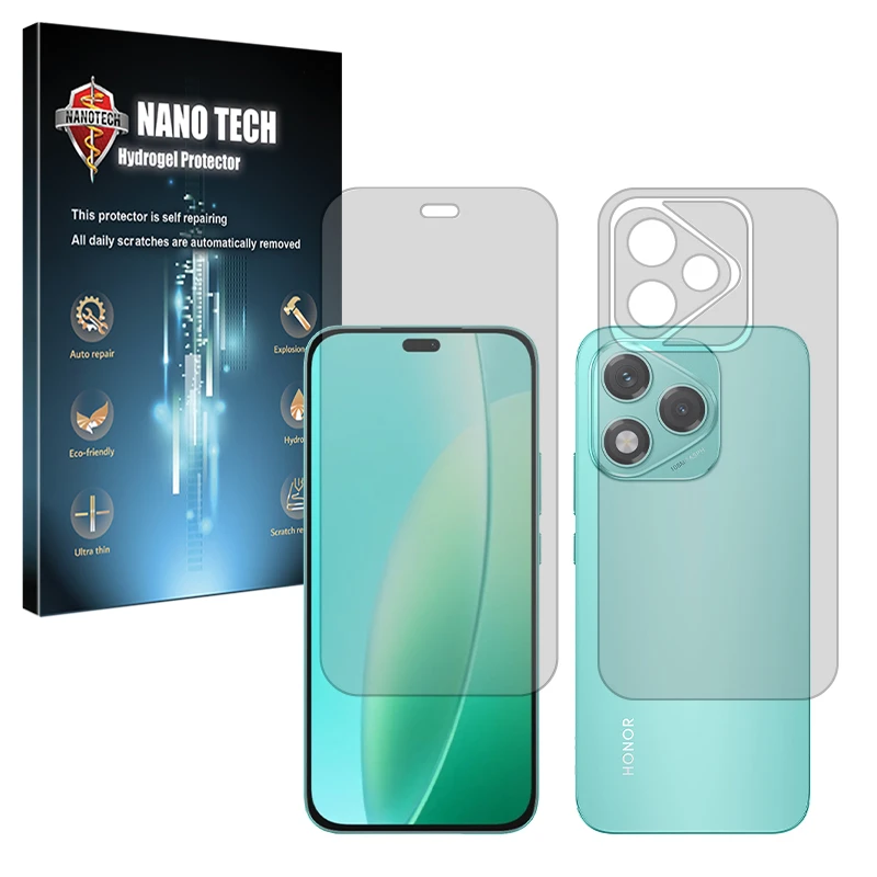 محافظ صفحه نمایش شفاف نانو تک مدل Tough مناسب برای گوشی موبایل آنر 400 Lite به همراه محافظ پشت گوشی