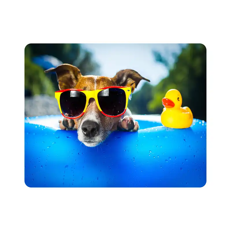 ماوس پد اطلس آبی طرح سگ و عینک دودی مدل T1561