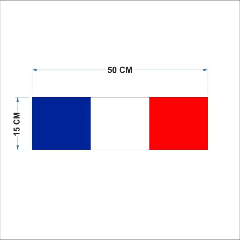برچسب پارکابی خودرو طرح پرچم فرانسه کد FE1 بسته 2 عددی