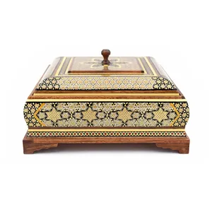 شکلات خوری خاتم کاری طرح تک گل مدل سنتی کد 20