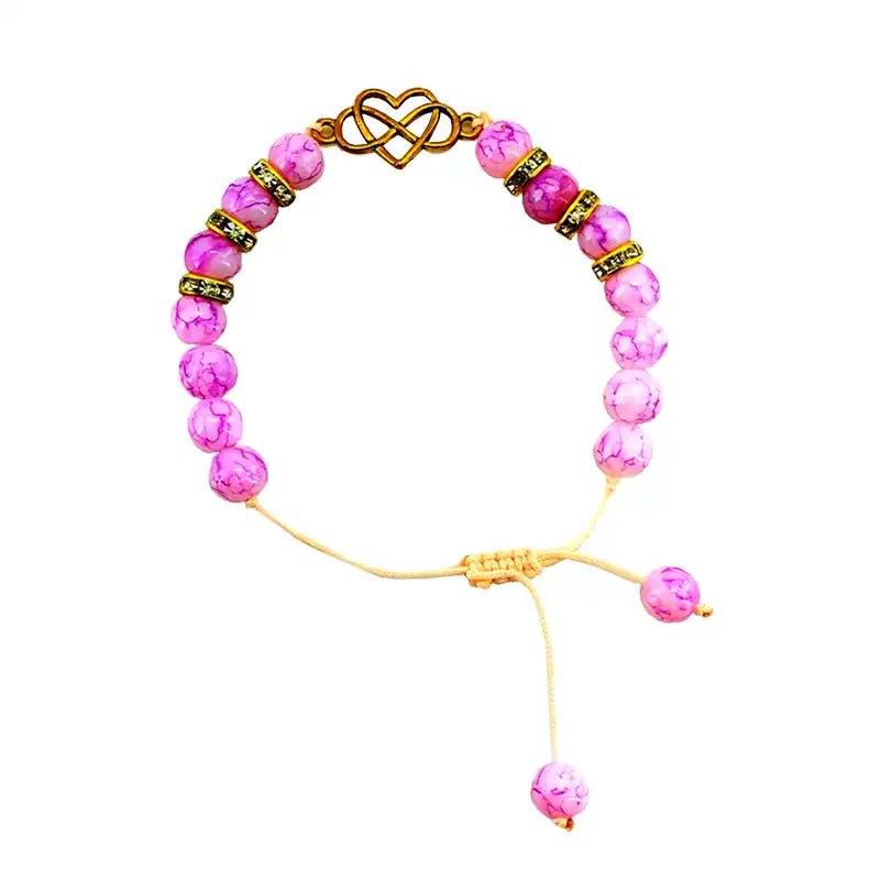 دستبند زنانه مدل مهره ای به همراه گیره روسری