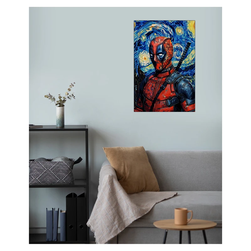 پوستر گوفی مدل نقاشی ونگوک ددپول هیرو مارول طرح DeadPool Art Marvel Van Gogh کد GOK24