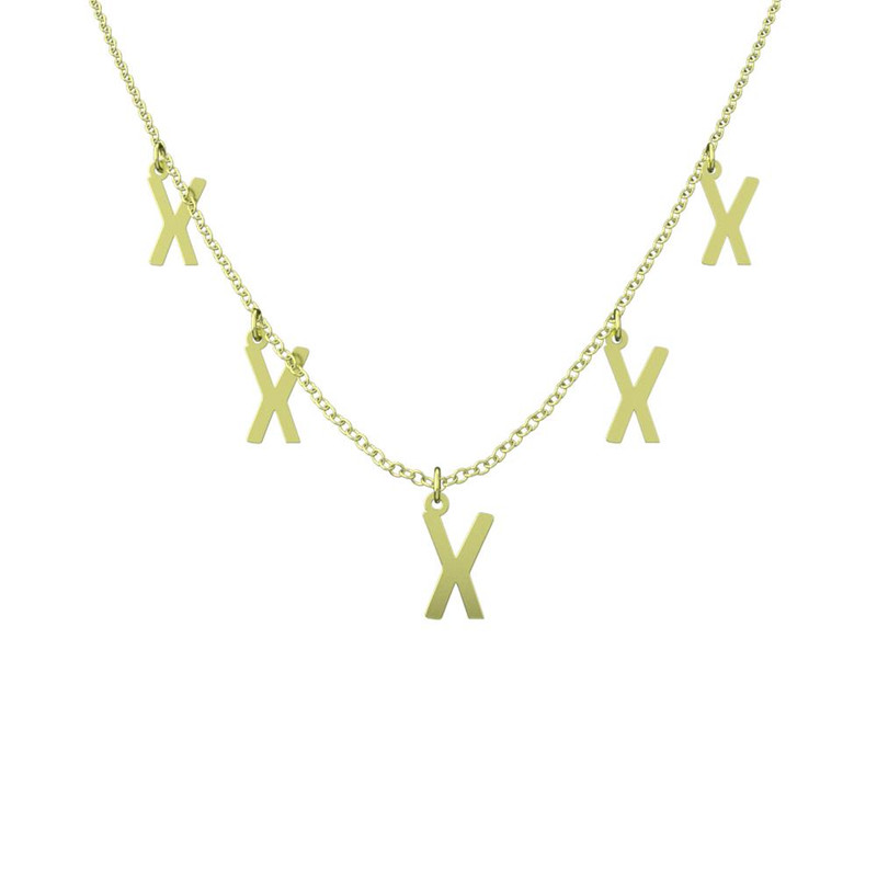 گردنبند طلا 18 عیار زنانه مدوپد مدل حرف X کد RNA16756
