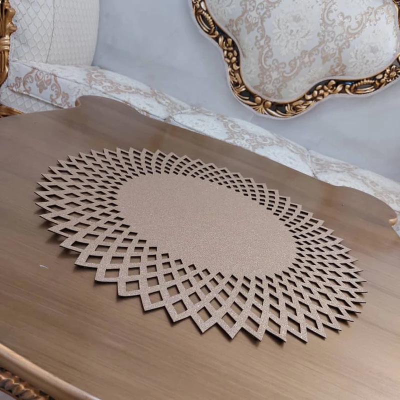 عکس شماره 2 : ست رومیزی 3 تکه مدل اکلیلی طرح آفتابگردان کد 5331