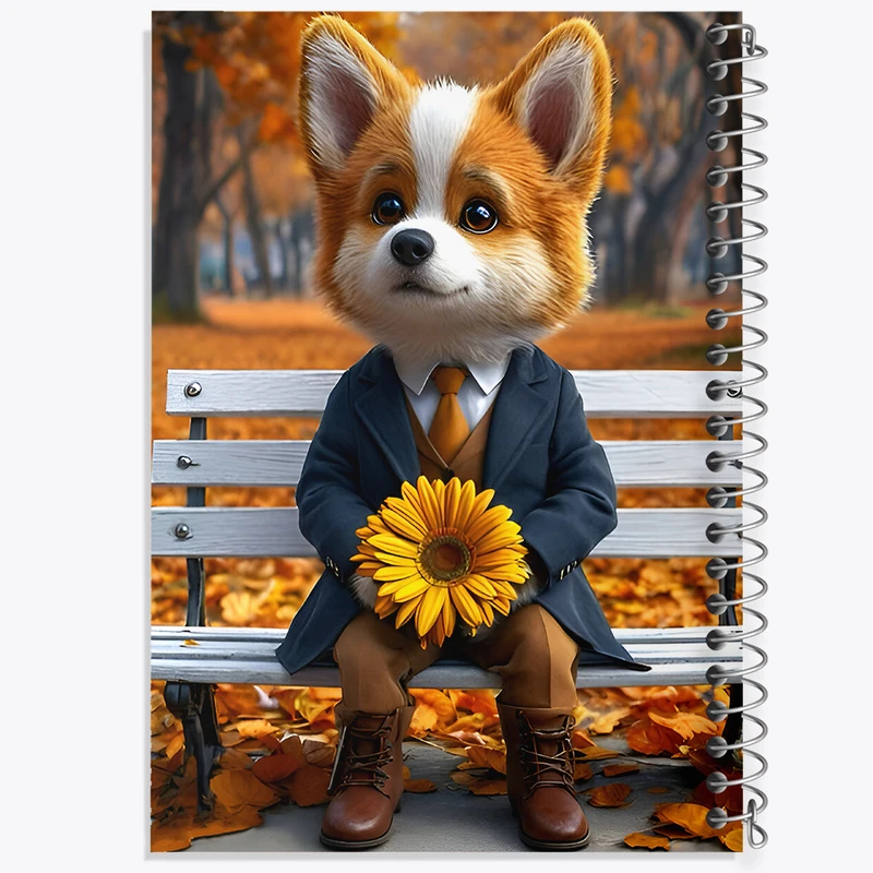 دفتر مشق 100 برگ خندالو طرح سگ و پاییز کد F7221