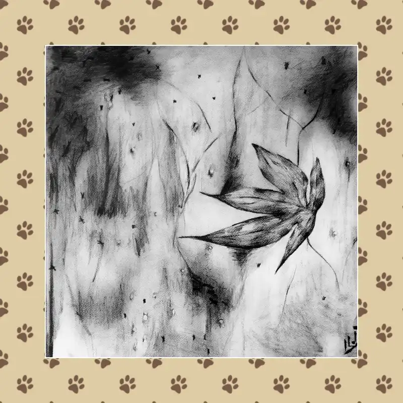 نقاشی سیاه قلم طرح برگریزون