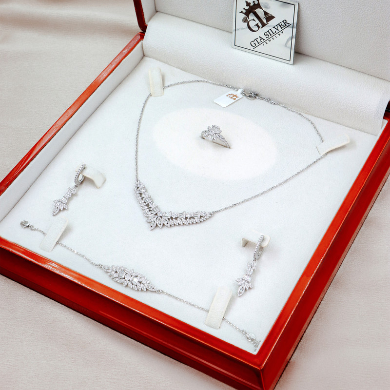 سرویس نقره زنانه جی تی ای مدل زنجیری