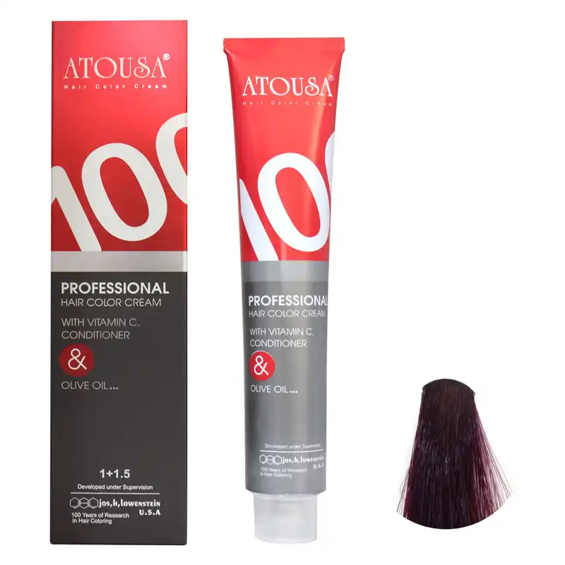 رنگ مو آتوسا شماره V5 حجم 100 میلی لیتر رنگ شرابی متوسط