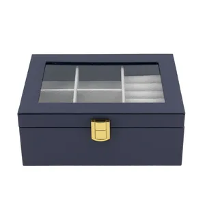 جعبه جواهرات مدل دو طبقه درب شیشه ای کد JB_K104