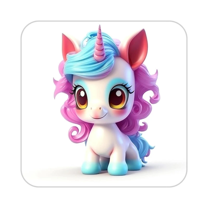 زیر لیوانی کاکتی طرح اسب تک شاخ و یونیکورن مدل mp30948