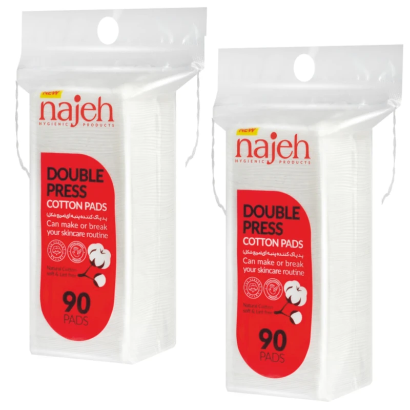 عکس شماره 2 : پد پاک کننده آرایش صورت ناژه مدل double press بسته 2 عددی