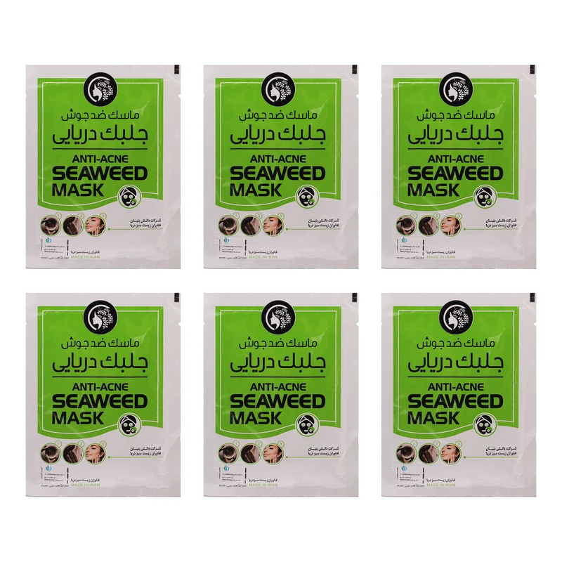 ماسک ضد جوش صورت دکتر عیدی آلگا مدل جلبک دریایی بسته 6 عددی
