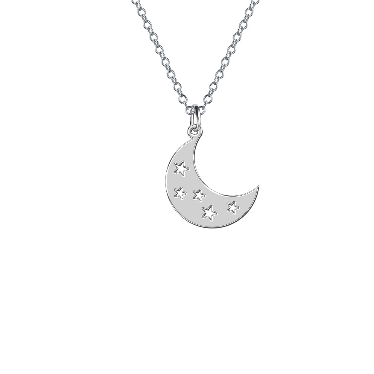 گردنبند نقره زنانه ترمه 1 طرح ماه کد E583 -  - 1
