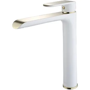 Huayi white gold yolanda tall basin mixer