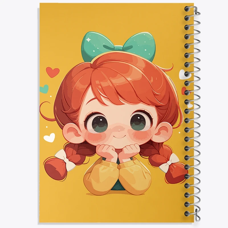 دفتر شطرنجی 50 برگ خندالو مدل دخترانه کیوت کد F2299