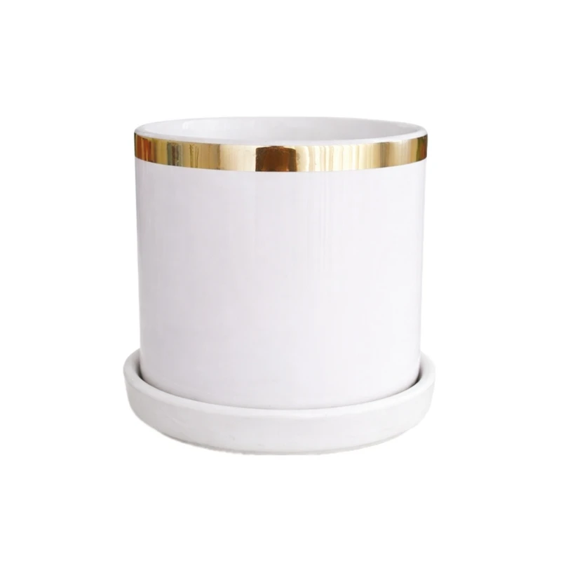 گلدان مدل سرامیکی سایز 15*15 سانتی متر به همراه زیرگلدانی