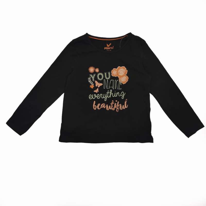 تی شرت آستین بلند دخترانه پیپرتس مدل 0925-1655