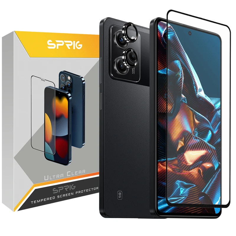 محافظ لنز دوربین اسپریگ مدل RingMetal-Full مناسب برای گوشی موبایل شیائومی Poco X5 Pro 5G به همراه محافظ صفحه نمایش