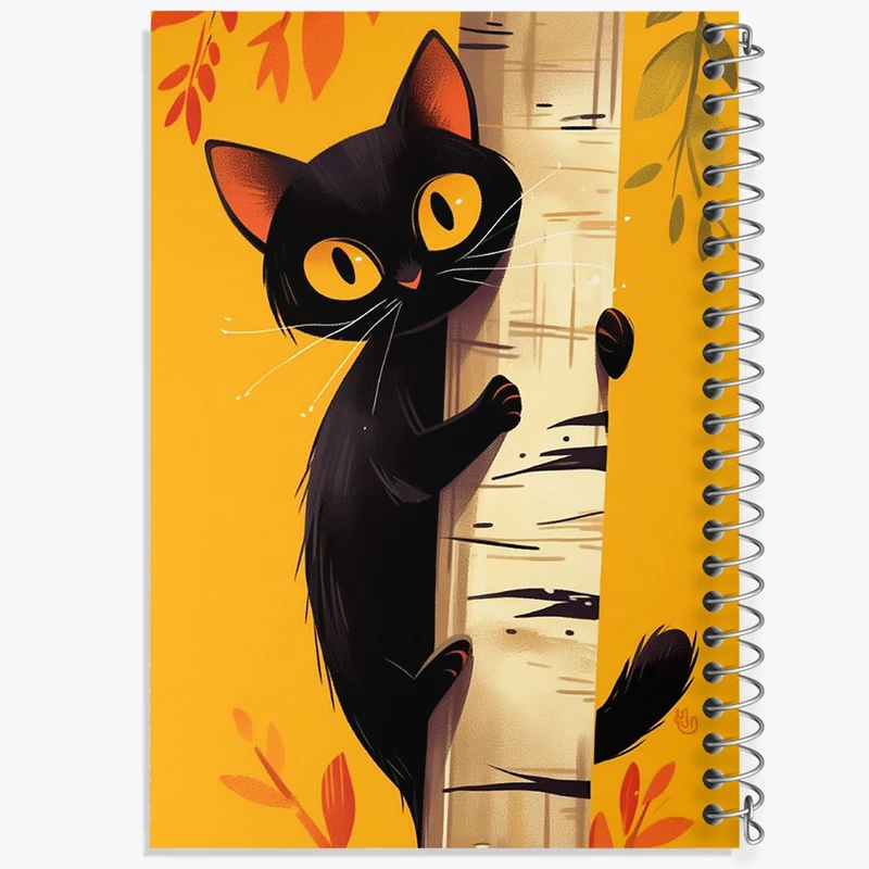 دفتر نقاشی 50 برگ خندالو طرح گربه سیاه بامزه کد N1868