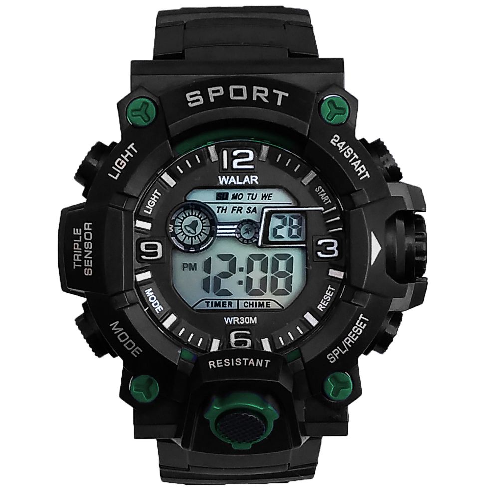 ساعت مچی دیجیتال پسرانه والار مدل ضدآب SPORT چراغدار کرنومتردار کد 12 -  - 1