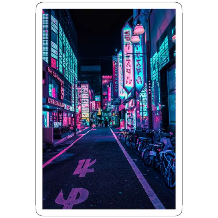 استیکر مدل Tokyo - A Neon Wonderland