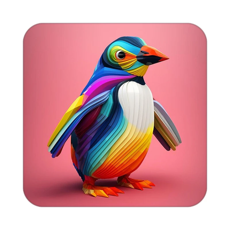 زیر لیوانی کاکتی طرح حیوانات رنگی مدل mp25289