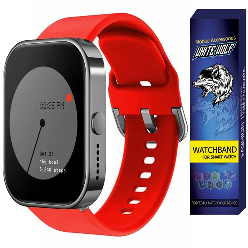 بند وایت ولف مدل WB-SIL-SQ مناسب برای ساعت هوشمند ناتینگ CMF Watch Pro / 22mm
