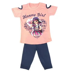 ست تی شرت و شلوارک دخترانه مدل 0521