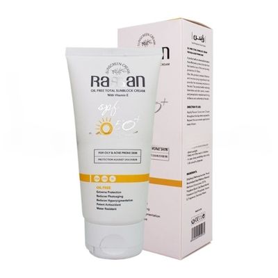 کرم ضد آفتاب بدون رنگ راسن spf50 مدل potent  مناسب انواع پوست حجم 40 میلی لیتر