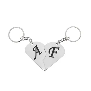 جاکلیدی گيلواره زراوشان مدل قلب حرف A F بسته 2 عددی