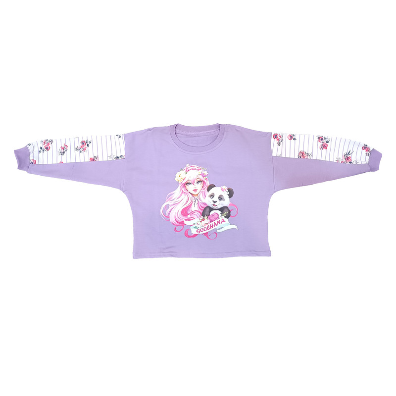 ست تی شرت و شلوار دخترانه مدل دختر و خرس تدی