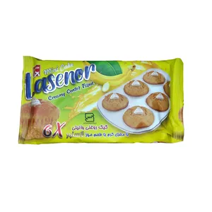 کاپ کیک 6 قلو مغزدار موزی لاسنور - 135 گرم بسته 24 عددی